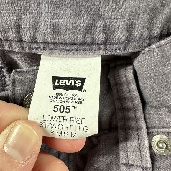 Vintage Levi 505 Corduroy Jeans Womens 8 MIS M Gray Low Rise Straight Leg - Flaw - Picture 7 of 11